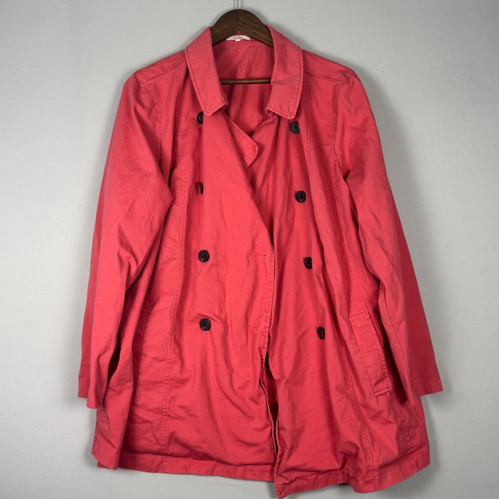 Maurices Pea Coat Women 1 Coral Pink Excellent Double Breasted Cotton Jacket